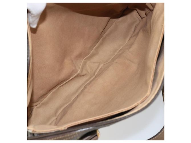 Bolso de mano GUCCI GG Supreme Web Sherry Line PVC Beige Oro 41 02 079 Auth 159288 Dorado - vista 17