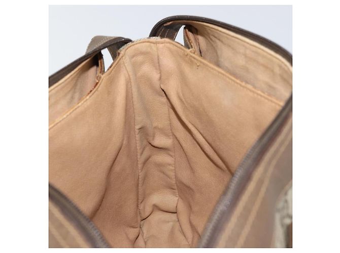 Bolso de mano GUCCI GG Supreme Web Sherry Line PVC Beige Oro 41 02 079 Auth 159288 Dorado - vista 18