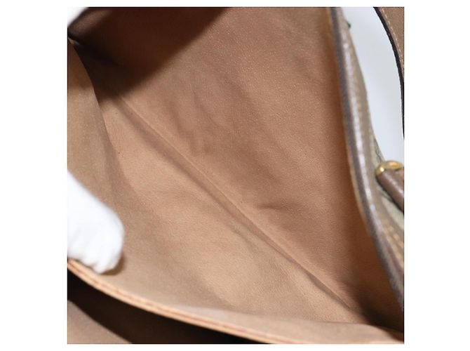 Bolso de mano GUCCI GG Supreme Web Sherry Line PVC Beige Oro 41 02 079 Auth 159288 Dorado - vista 23