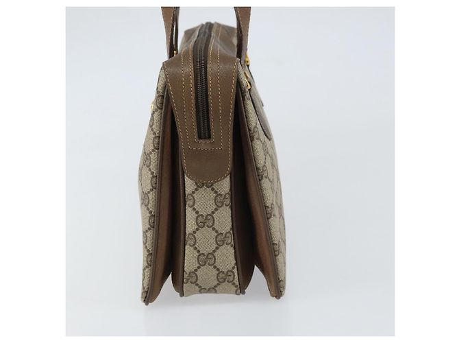 Bolso de mano GUCCI GG Supreme Web Sherry Line PVC Beige Oro 41 02 079 Auth 159288 Dorado - vista 5