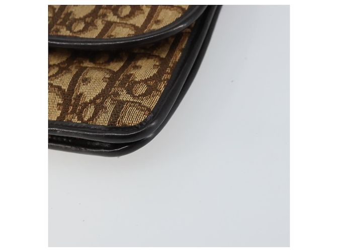 Borsa a Spalla in Tela Trotter Christian Dior Beige Oro Auth 159384 - vista 10