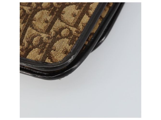 Borsa a Spalla in Tela Trotter Christian Dior Beige Oro Auth 159384 - vista 12