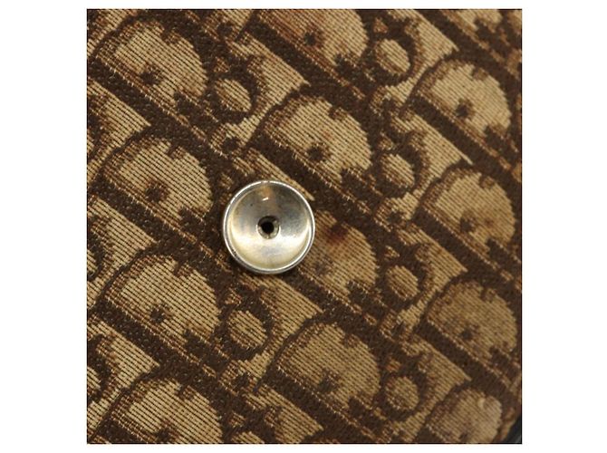 Borsa a Spalla in Tela Trotter Christian Dior Beige Oro Auth 159384 - vista 17