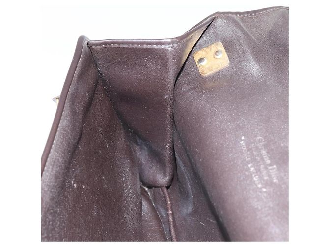 Borsa a Spalla in Tela Trotter Christian Dior Beige Oro Auth 159384 - vista 22