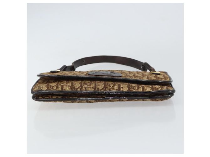 Borsa a Spalla in Tela Trotter Christian Dior Beige Oro Auth 159384 - vista 9