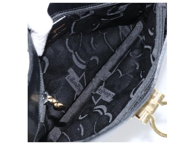 Borsa a mano Salvatore Ferragamo in pelle nera e oro Auth 160052 Nero D'oro - vista 16