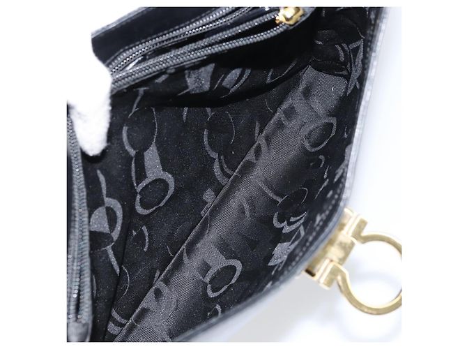 Borsa a mano Salvatore Ferragamo in pelle nera e oro Auth 160052 Nero D'oro - vista 22