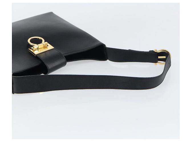 Borsa a mano Salvatore Ferragamo in pelle nera e oro Auth 160052 Nero D'oro - vista 7