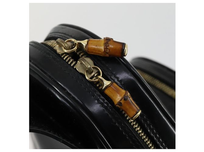 Borsa a corpo Bamboo GUCCI Smalto Nero Oro 003 2113 0027 Auth am10040 D'oro - vista 14