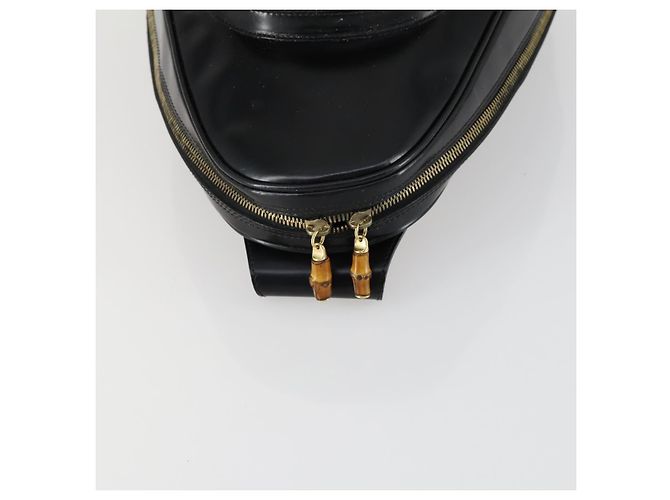 Borsa a corpo Bamboo GUCCI Smalto Nero Oro 003 2113 0027 Auth am10040 D'oro - vista 6