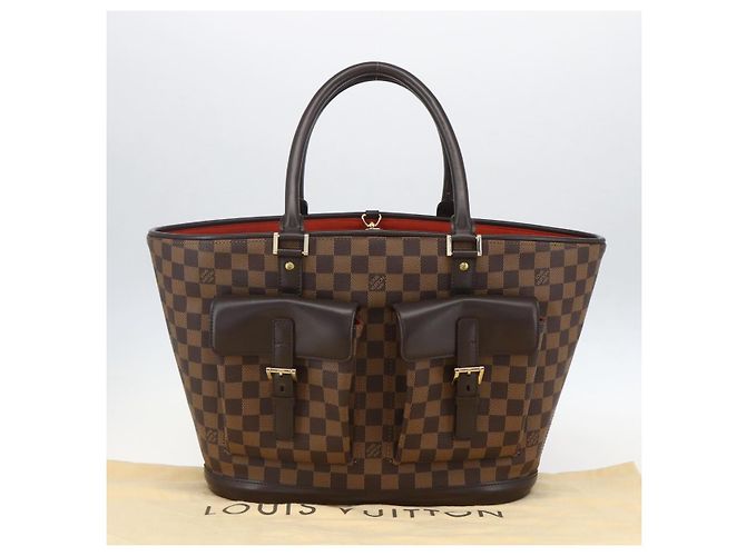 LOUIS VUITTON Borsa Tote Manosque GM Damier Ebene N51120 LV Auth 159313 - vista 12