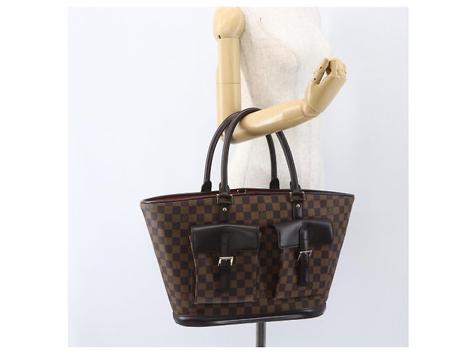 LOUIS VUITTON Borsa Tote Manosque GM Damier Ebene N51120 LV Auth 159313 - vista 25