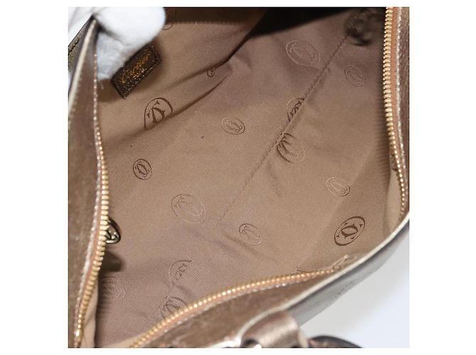 CARTIER Borsa a Mano Marcello in Pelle Oro Auth BA9358 - vista 16