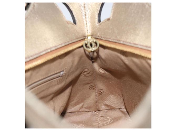CARTIER Borsa a Mano Marcello in Pelle Oro Auth BA9358 - vista 17