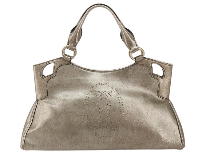 CARTIER Borsa a Mano Marcello in Pelle Oro Auth BA9358 - vista 2