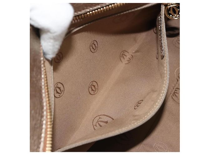 CARTIER Borsa a Mano Marcello in Pelle Oro Auth BA9358 - vista 20