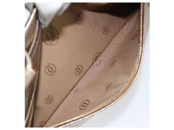 CARTIER Borsa a Mano Marcello in Pelle Oro Auth BA9358 - vista 21