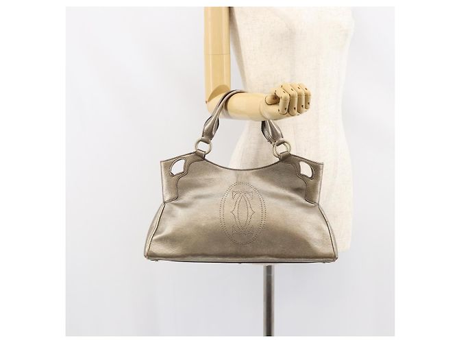CARTIER Borsa a Mano Marcello in Pelle Oro Auth BA9358 - vista 23