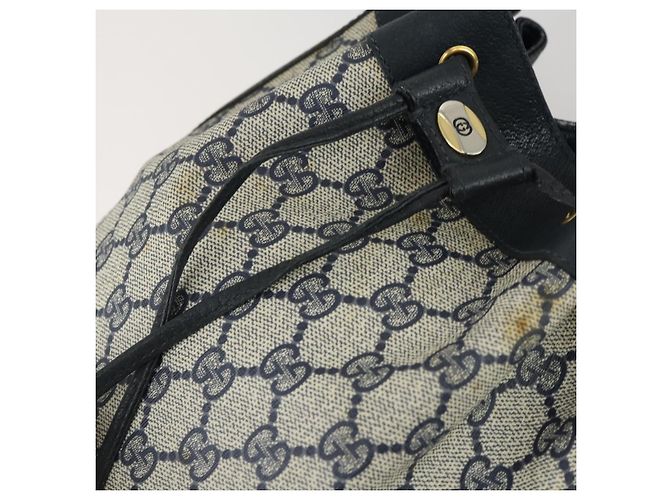 Borsa a Spalla Gucci GG Supreme Sherry Line PVC Blu Navy Oro 41 02 034 Auth 156842 D'oro - vista 14