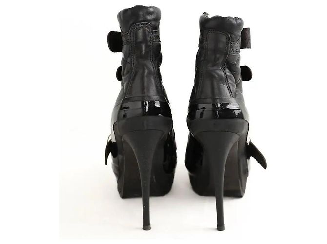 Burberry Botas de cuero negro - vista 2