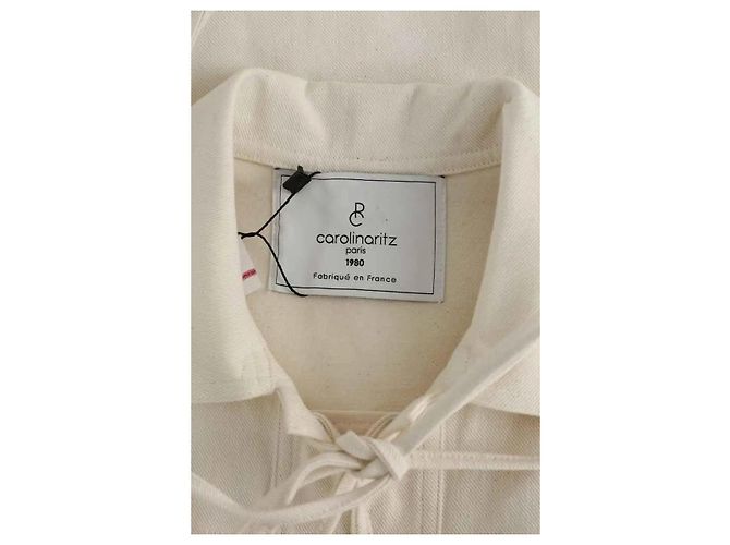 Autre Marque Kleid aus Baumwolle in Ecru Roh - Ansicht 5