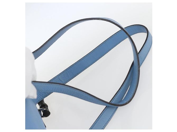 Gucci Bamboo Rucksack aus Leder hellblau Silber 370833 Auth BA9273V - Ansicht 10