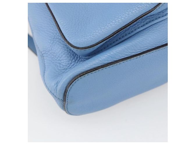 Gucci Bamboo Rucksack aus Leder hellblau Silber 370833 Auth BA9273V - Ansicht 13