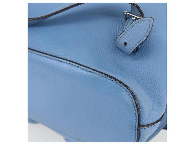 Gucci Bamboo Rucksack aus Leder hellblau Silber 370833 Auth BA9273V - Ansicht 14