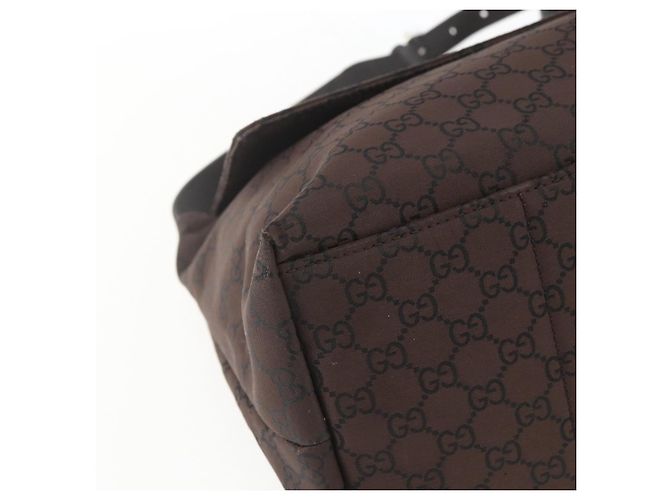 Borsa a Spalla GG Canvas Gucci Marrone Argento 272350 Auth ka1322 - vista 11