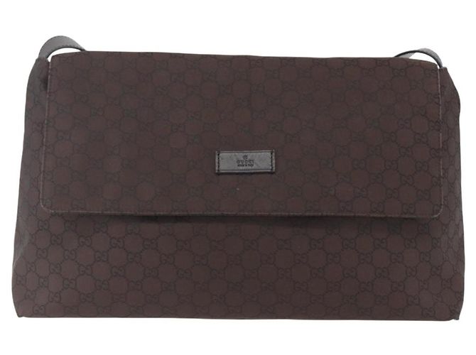 Borsa a Spalla GG Canvas Gucci Marrone Argento 272350 Auth ka1322 - vista 2