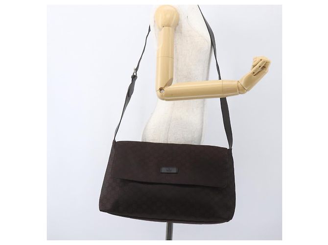 Borsa a Spalla GG Canvas Gucci Marrone Argento 272350 Auth ka1322 - vista 22