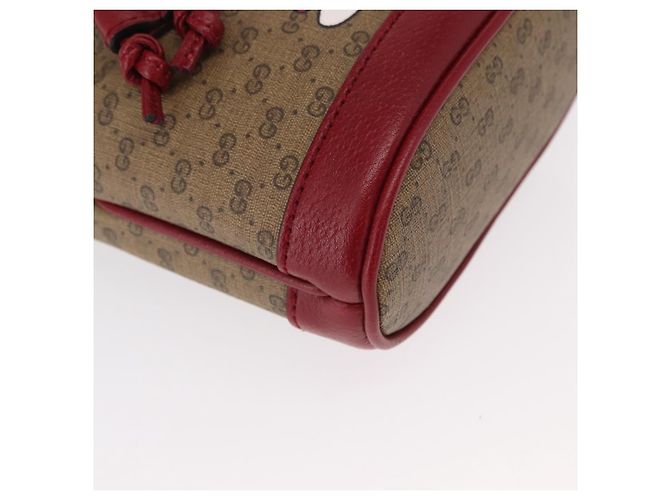 Bolsa de Ombro GUCCI Micro GG Supreme Doraemon PVC Bege Dourado 647801 Auth 161141SM - vista 10