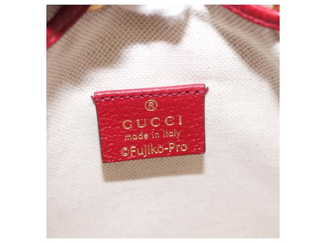Bolsa de Ombro GUCCI Micro GG Supreme Doraemon PVC Bege Dourado 647801 Auth 161141SM - vista 16