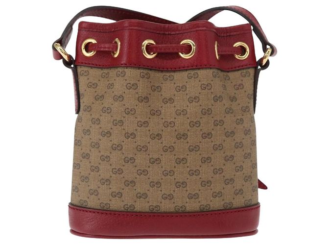 Bolsa de Ombro GUCCI Micro GG Supreme Doraemon PVC Bege Dourado 647801 Auth 161141SM - vista 3
