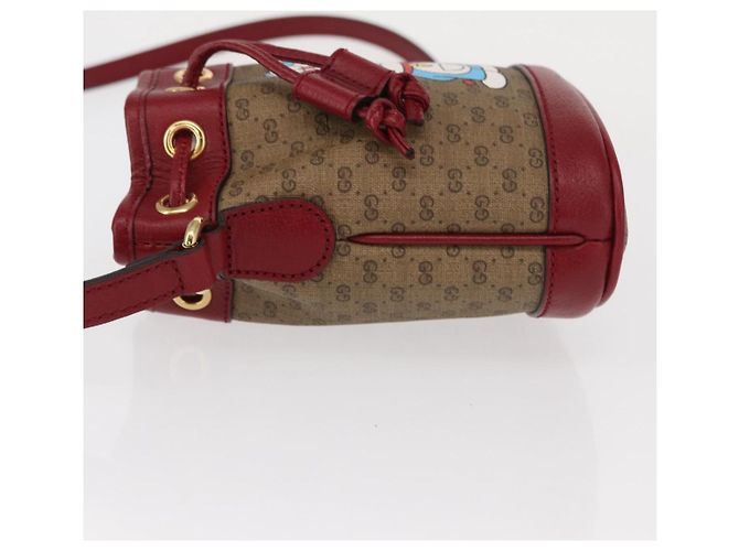 Bolsa de Ombro GUCCI Micro GG Supreme Doraemon PVC Bege Dourado 647801 Auth 161141SM - vista 5