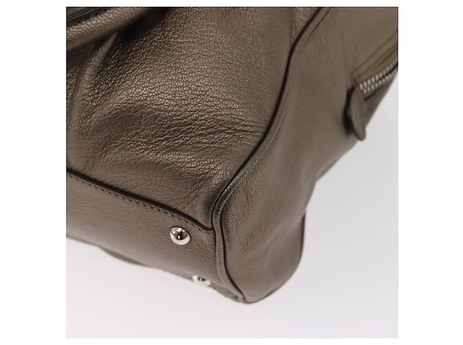 Borsa a mano Gancini in pelle Salvatore Ferragamo oro argento Auth 160099 - vista 13