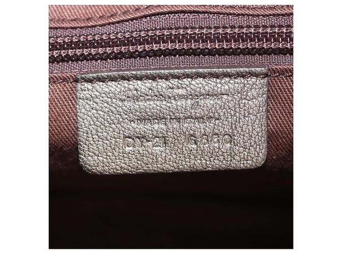 Borsa a mano Gancini in pelle Salvatore Ferragamo oro argento Auth 160099 - vista 16