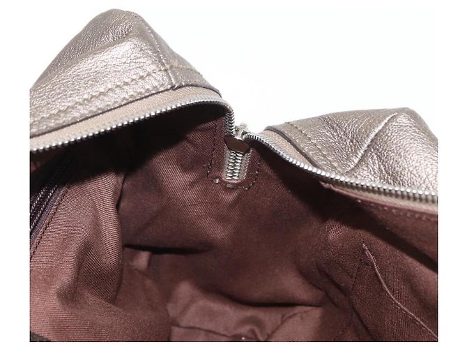 Borsa a mano Gancini in pelle Salvatore Ferragamo oro argento Auth 160099 - vista 18