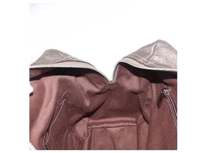 Borsa a mano Gancini in pelle Salvatore Ferragamo oro argento Auth 160099 - vista 19
