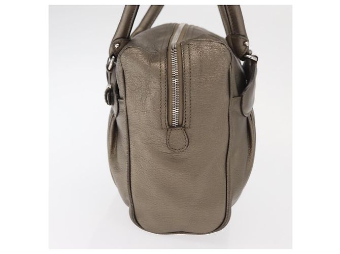 Borsa a mano Gancini in pelle Salvatore Ferragamo oro argento Auth 160099 - vista 4
