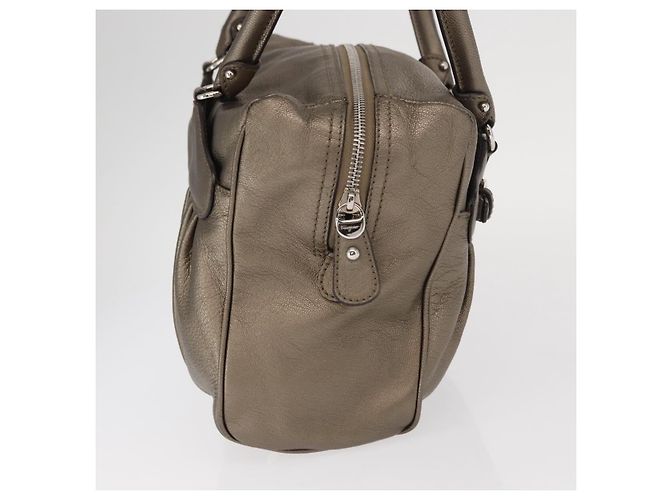 Borsa a mano Gancini in pelle Salvatore Ferragamo oro argento Auth 160099 - vista 5
