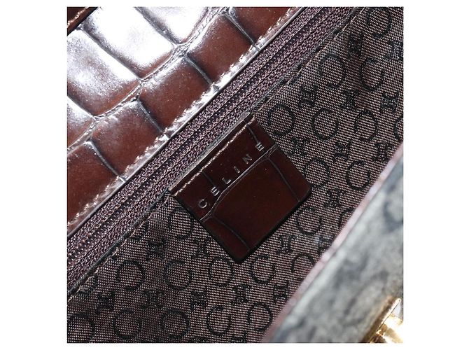 Céline CELINE C Macadam Canvas Schultertasche Grau Gold Auth 157930 Braun Golden - Ansicht 17