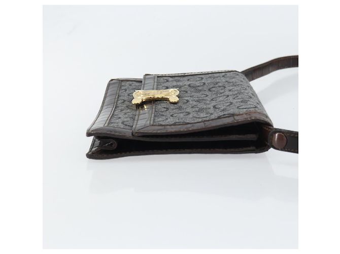 Céline CELINE C Macadam Canvas Schultertasche Grau Gold Auth 157930 Braun Golden - Ansicht 4
