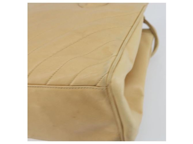 CHANEL Borsa a Mano V Stitch Pelle Beige Oro CC Auth BA9348 D'oro - vista 12
