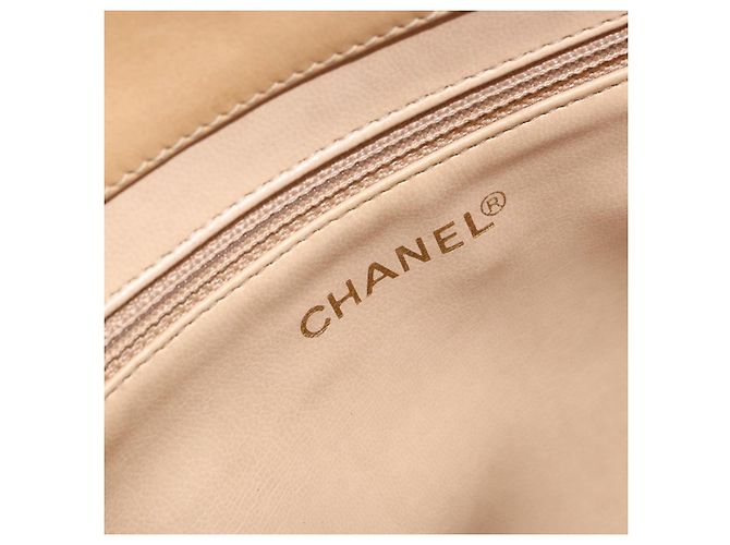 CHANEL Borsa a Mano V Stitch Pelle Beige Oro CC Auth BA9348 D'oro - vista 15