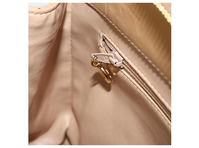CHANEL Borsa a Mano V Stitch Pelle Beige Oro CC Auth BA9348 D'oro - vista 19