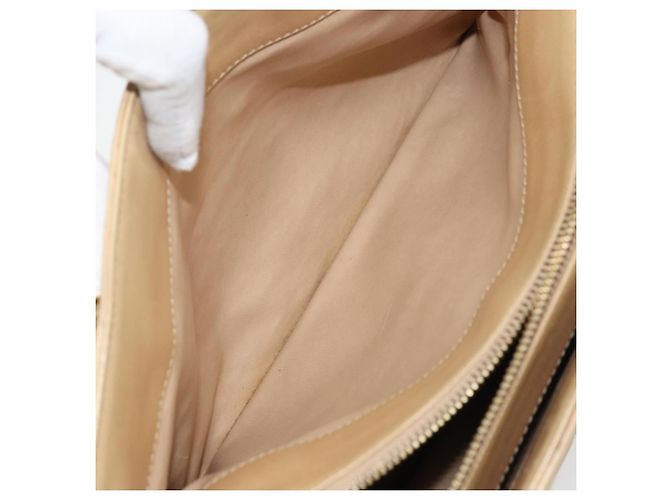CHANEL Borsa a Mano V Stitch Pelle Beige Oro CC Auth BA9348 D'oro - vista 21
