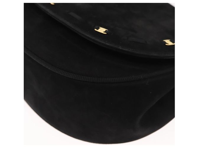 Salvatore Ferragamo Vala Shoulder Bag Suede Black Gold Auth BA9286 Golden - view 11