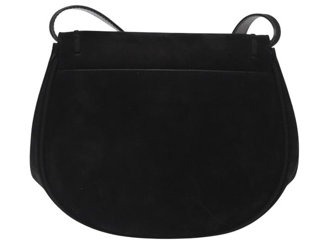 Salvatore Ferragamo Vala Shoulder Bag Suede Black Gold Auth BA9286 Golden - view 3