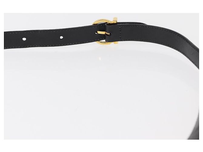 Salvatore Ferragamo Vala Shoulder Bag Suede Black Gold Auth BA9286 Golden - view 8